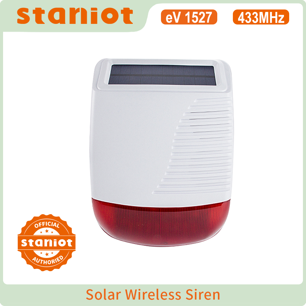 Outdoor Lighting Wireless - Staniot Sirena stroboscopica solare esterna wireless