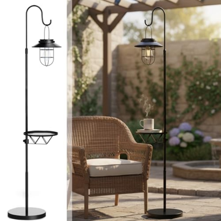 Outdoor Lighting Waterproof - Lampada Solare da Terra con Tavolino,