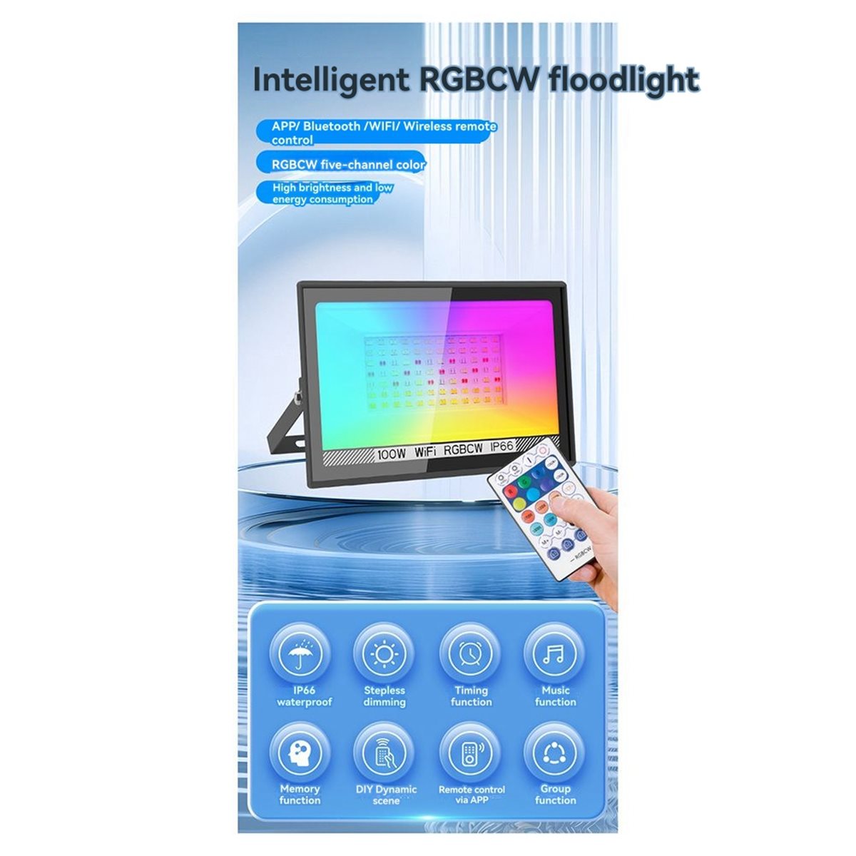 Outdoor Lighting Uk - Faro LED RGBCW da 100W Nices