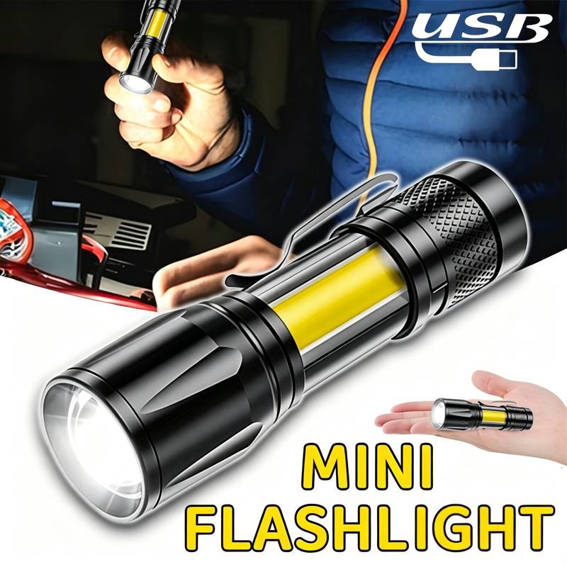 Outdoor Lighting Black - Mini Torcia LED COB, Faro Portatile,