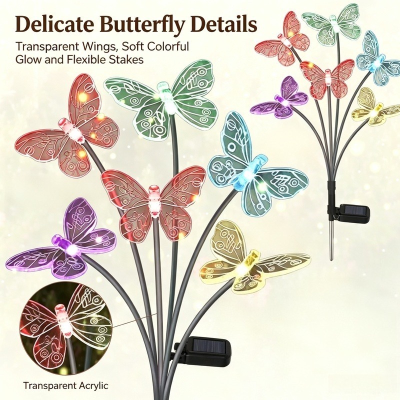 Outdoor Lighting Waterproof - Luci a Farfalla Alimentate a Energia