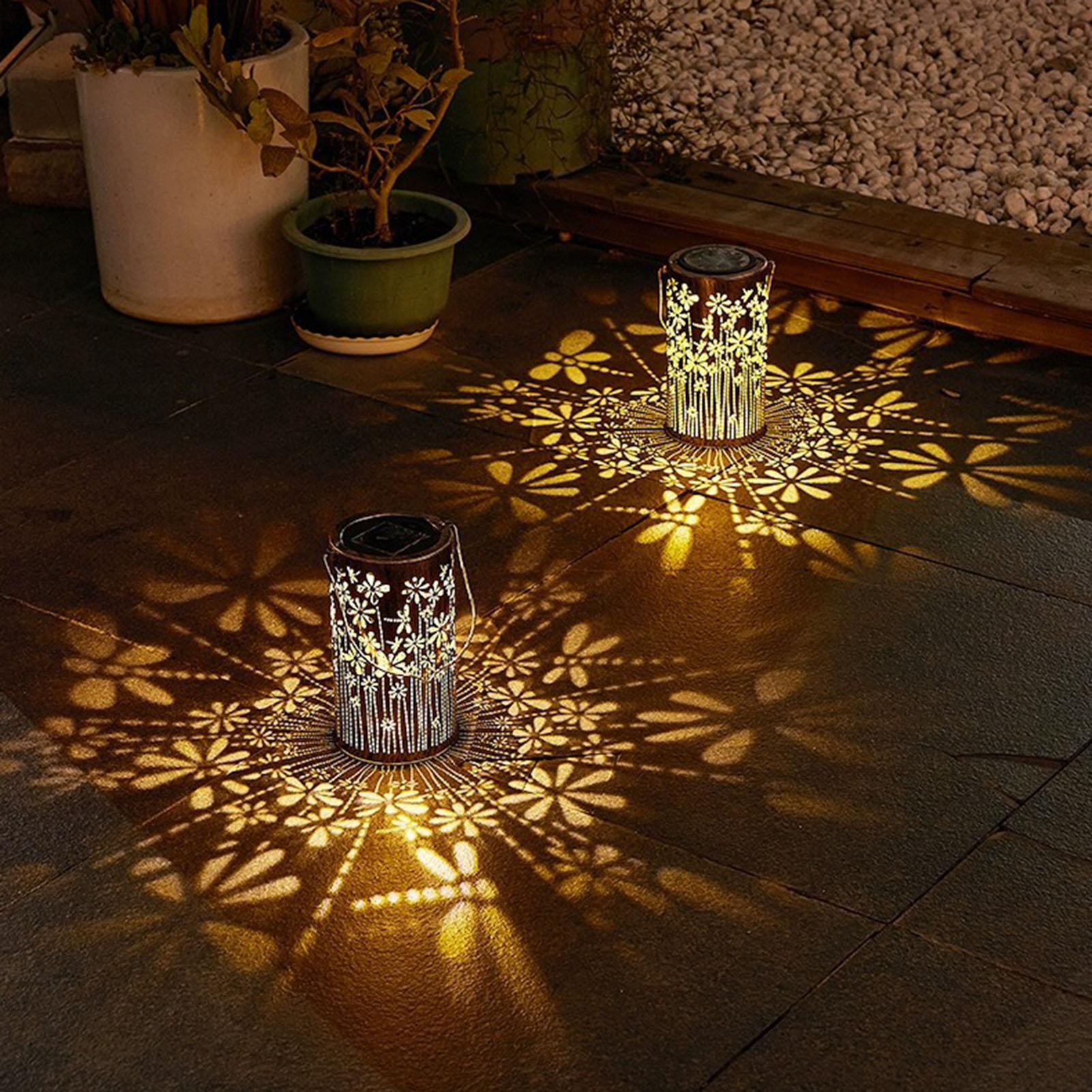 Outdoor Lighting Pathway - Lanterne Solari Colorate in Metallo a