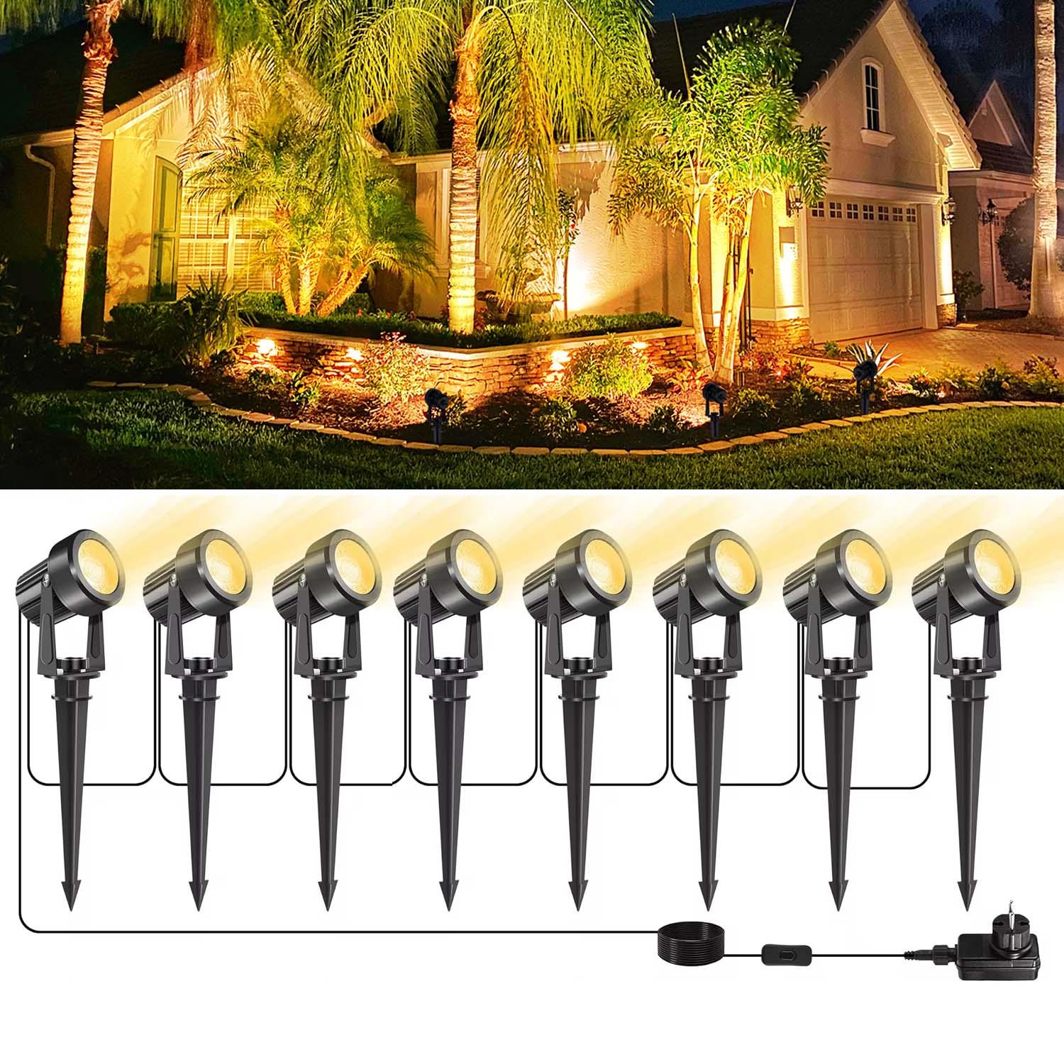 Outdoor Lighting Uk - 4/6/8 LED 3000K Faretto da esterno
