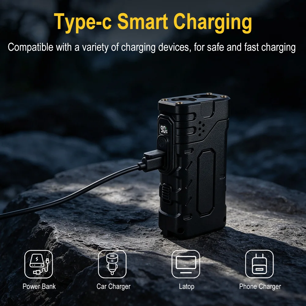 BORUIiT Torcia LED EDC a Manov - Outdoor Lighting Black recensione e prezzo