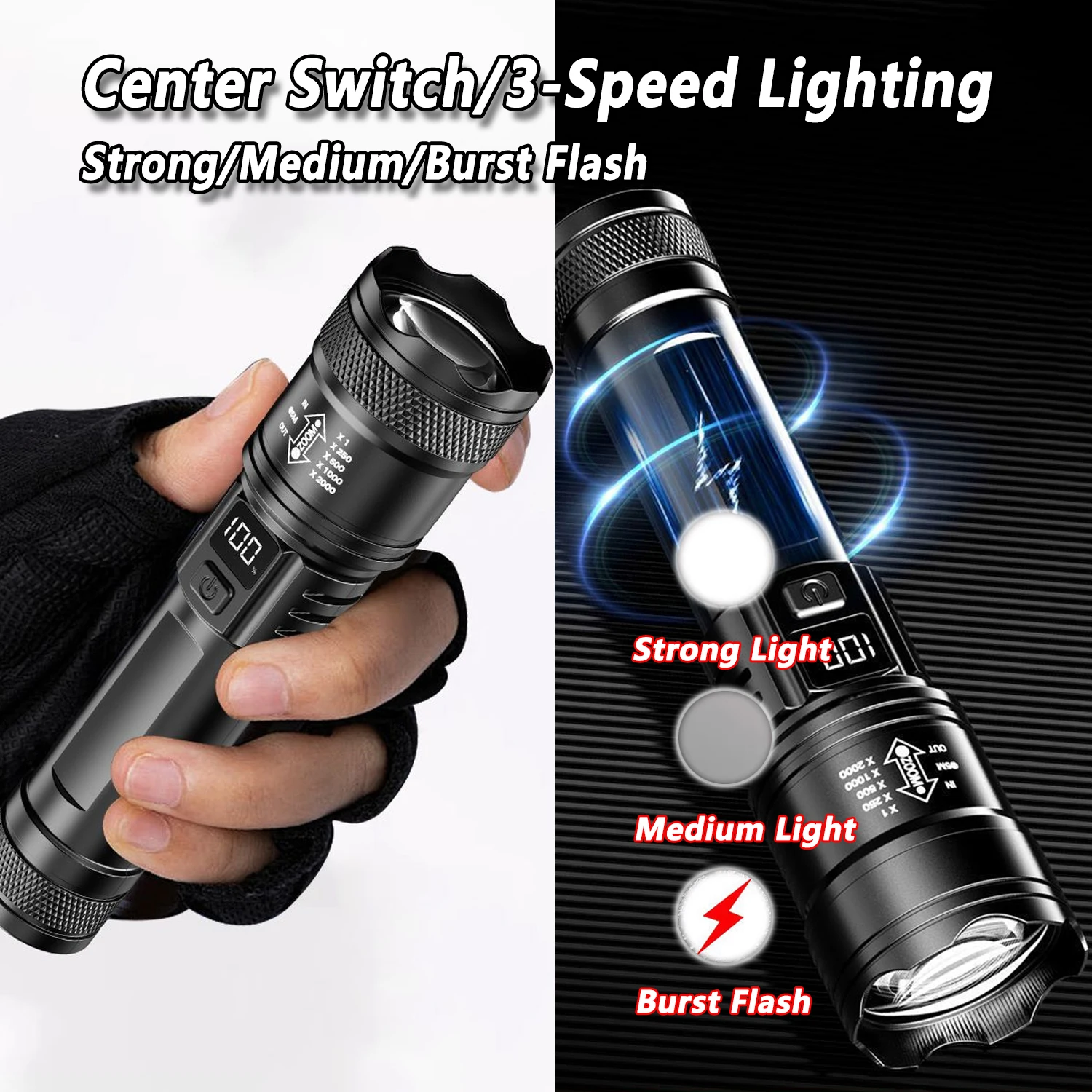 Torcia LED ultra luminosa 2000 - Outdoor Lighting Black recensione e prezzo