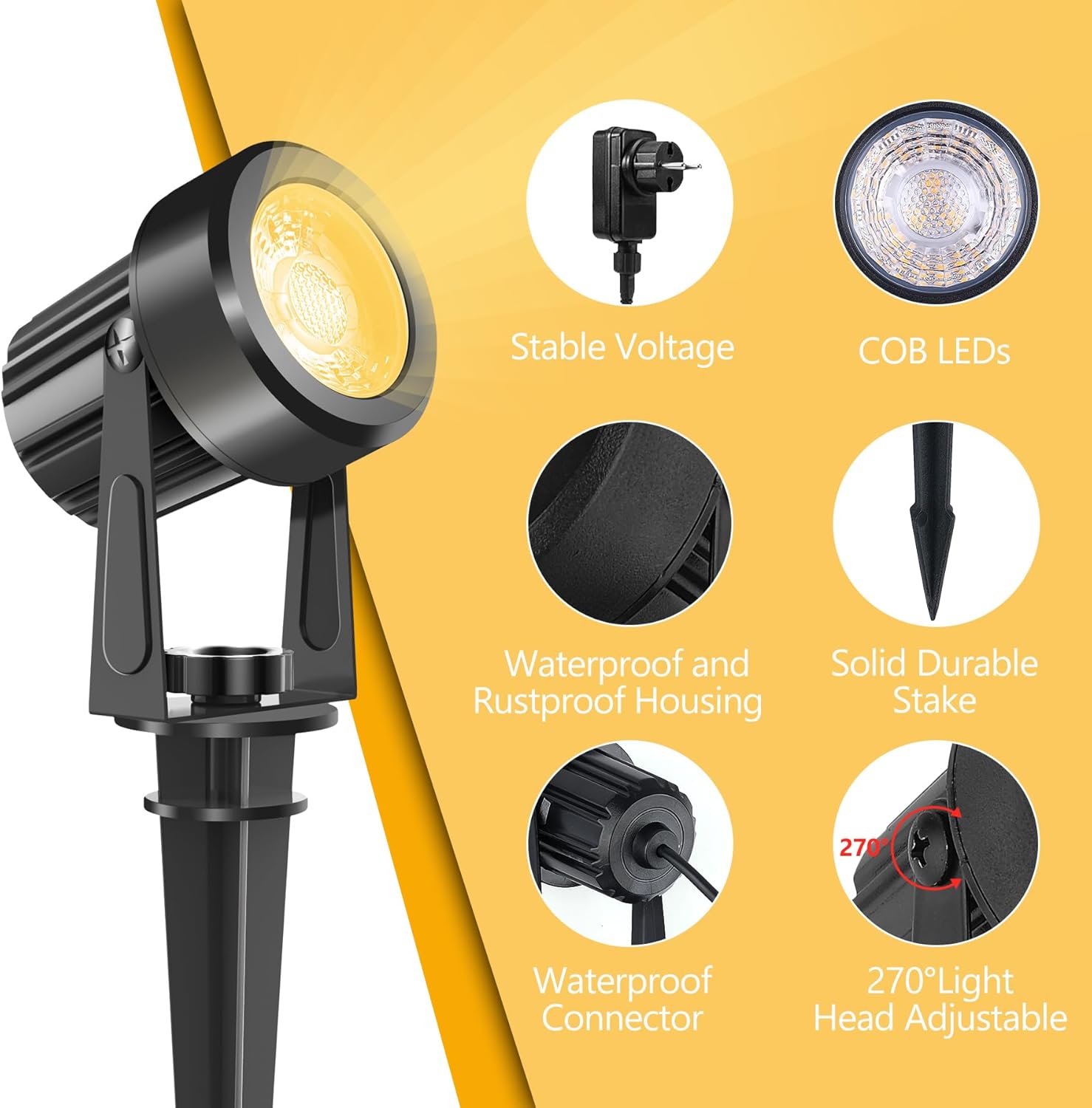 4/6/8 LED 3000K Faretto da est - Outdoor Lighting Uk recensione e prezzo