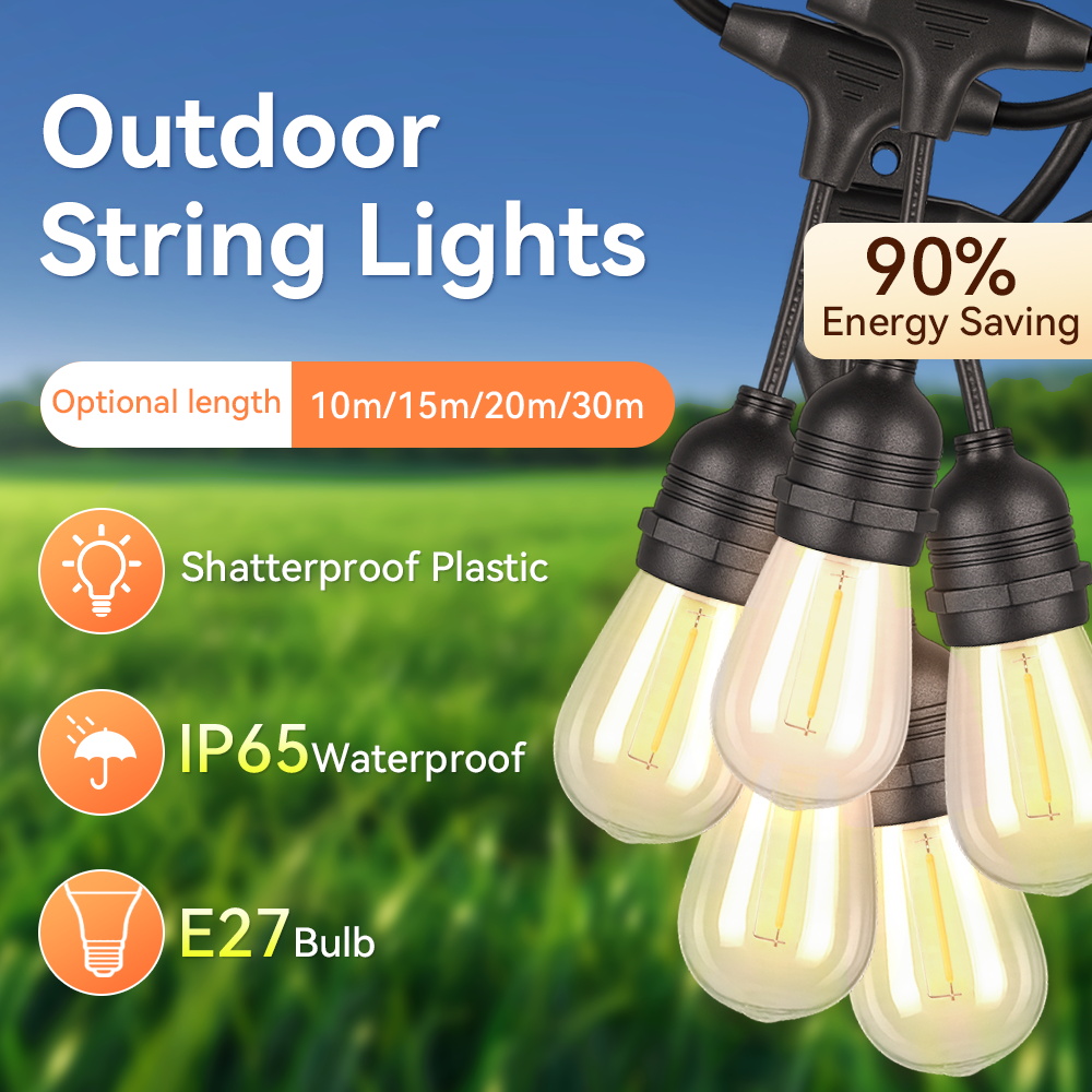 E27 Luci a stringa per esterni - Outdoor Lighting Uk recensione e prezzo
